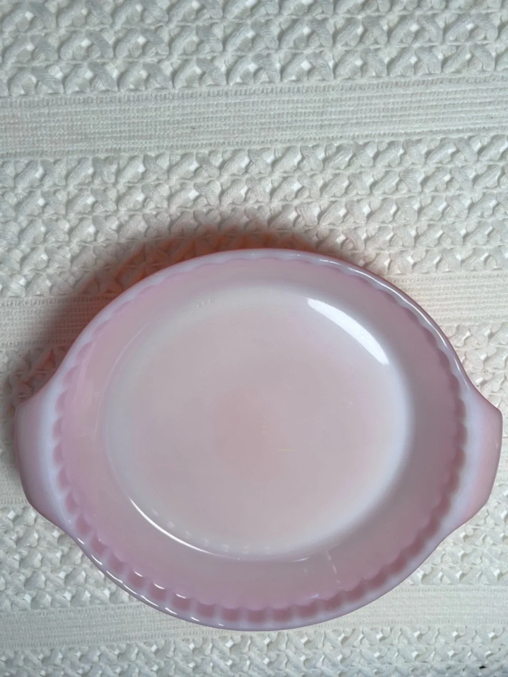 Vintage FIRE KING Red Atomic Orange Ombre 10” Pie Plate by Anchor Hocking
